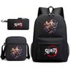 New Schoolbag Animation Three-piece Set Heat Transfer Schoolbag Small Shoulder Pencil Bag Primary and Secondary School Students Backpack
