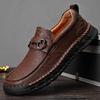 Мужские кожаные мокасины широкой посадки, Business Casual, мягкая подошва, большие размеры 45-46