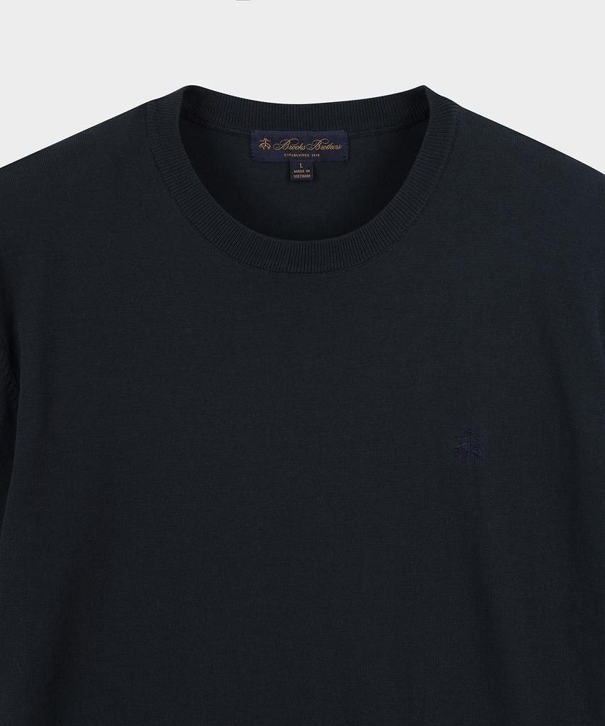 BROOKS BROTHERS Cotton Crew Neck Short Sleeve Sweater (Dark Green) (Bbwrmb201Ajfm)