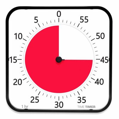 TIME TIMER MAX 5 минут до 24 Управление временем Обучение Аутентичный 44 см, Часы, Таймер, TT72B-W,