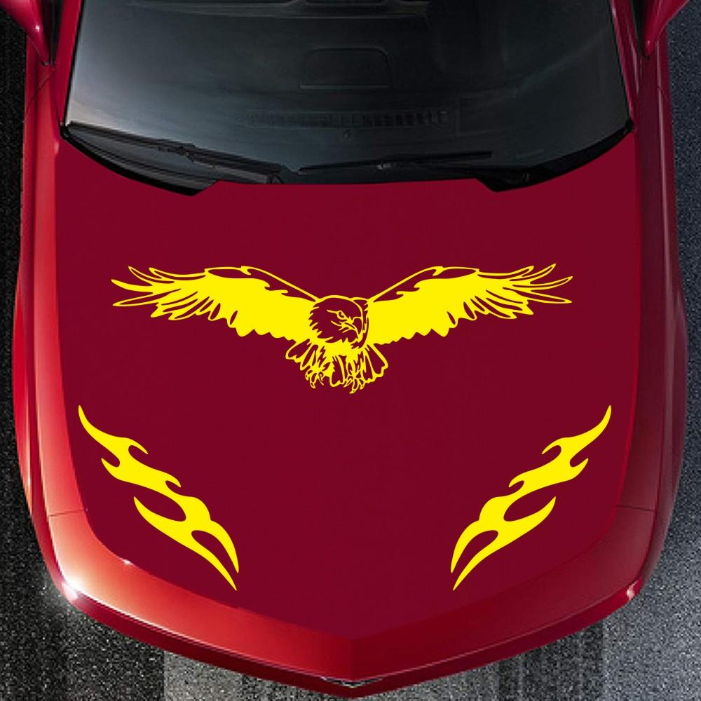 3 шт., наклейка для автомобиля с орлом, огненным тотемом, сделай сам, моделирование капота, виниловые наклейки, аксессуары, спортивные крылья, гоночный автомобиль, полоски, крышка, наклейка