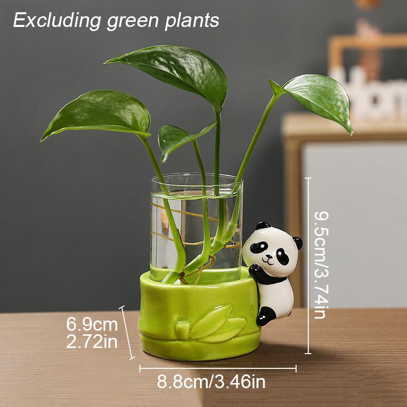 Керамика Цветочные композиции Украшения Стеклянное искусство DIY Цветочные сосуды Креативная панда Гидропонная ваза Милые украшения для дома