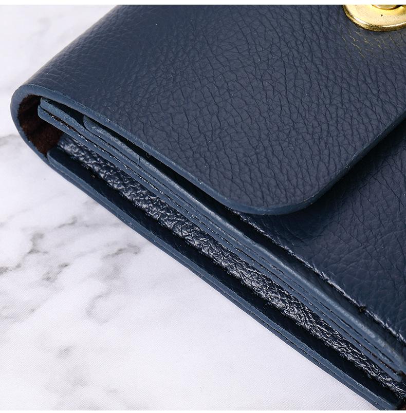 Женский мягкий кожаный кошелек в корейском стиле: Тонкий, однотонный, с пряжкой, отделениями для карточек, зажимом для монет, идеально подходит для студентов.