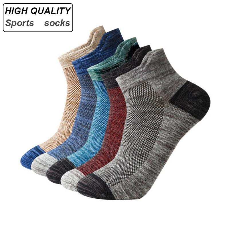 5 пар мужских носков, хлопковые спортивные баскетбольные мужские носки для бега, альпинизма, компрессионные дышащие спортивные носки высокого качества