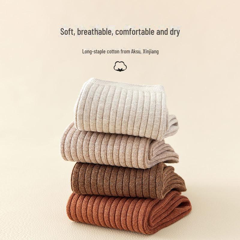 Мужские носки средней длины из хлопка, весна и лето, однотонные черные, деловой стиль, всесезонная одежда