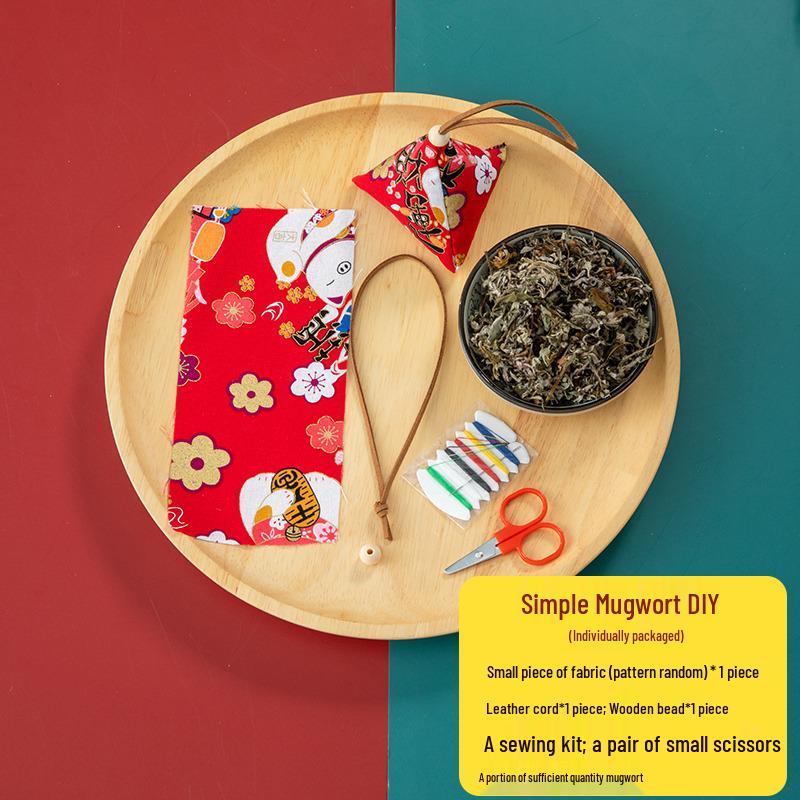 Handmade Dragon Boat Festival Sachets: Lavender & Mugwort Mosquito Repellent in Ancient Hanfu Style for Kids