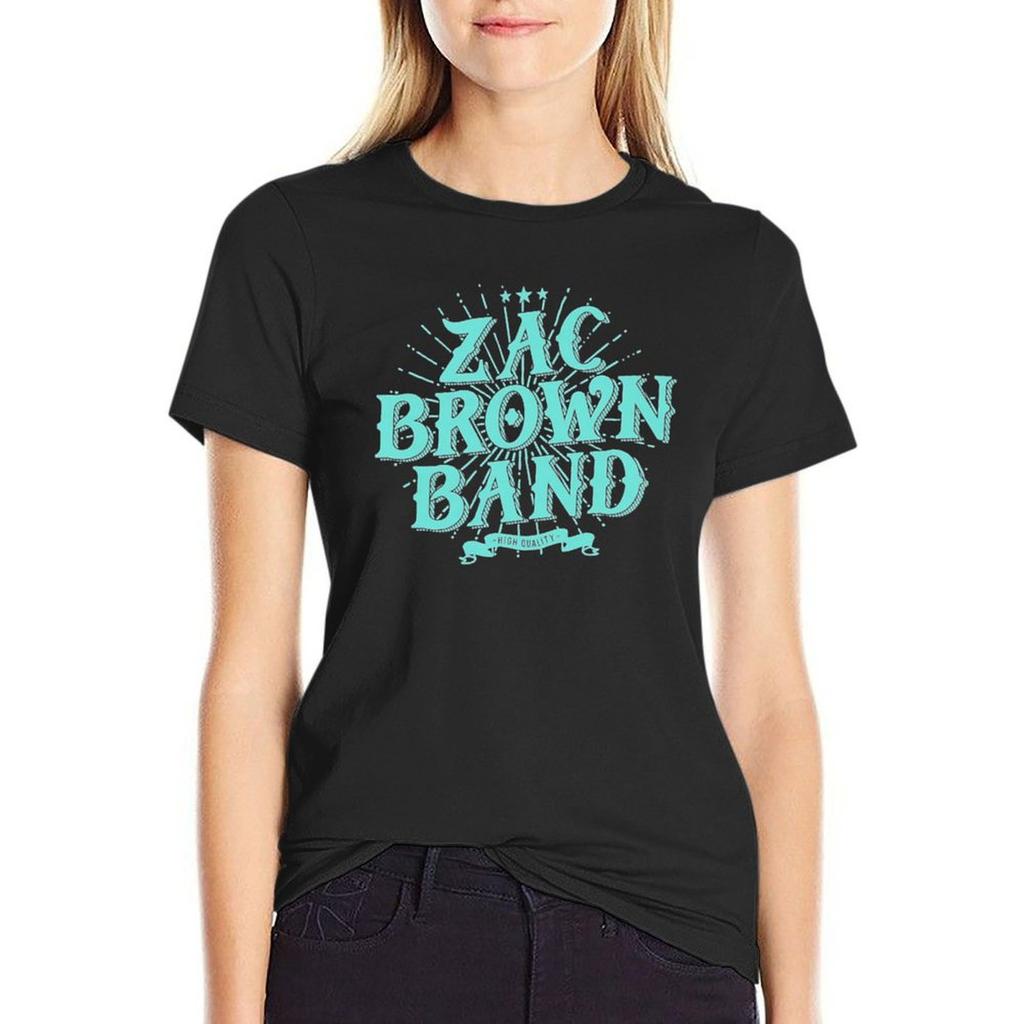 Футболка Zac Brown Band, топы, корейская мода, белые футболки для женщин