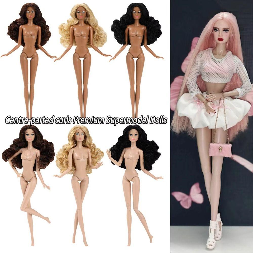 Centre-parted Curl 1/6 Doll Model Multi-skin Action Figure Body Supermodel Nude Doll Children Gift