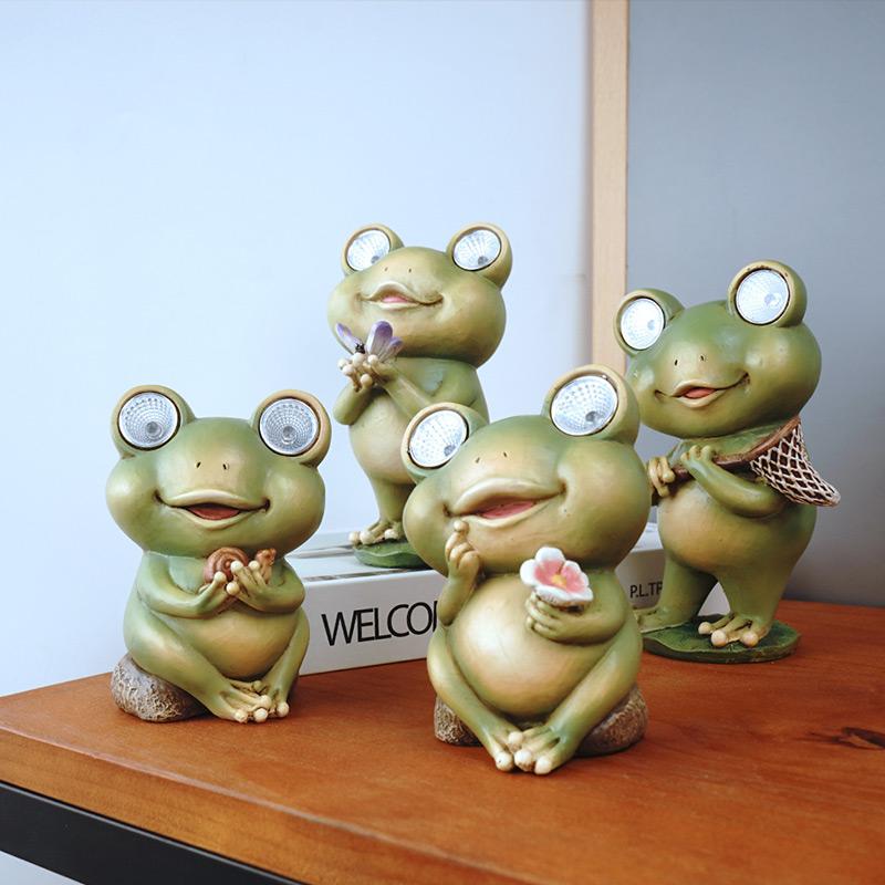 Лягушка Орнамент Солнечный Свет Домашний Декор Аксессуары Кавайные Фигурки Из Смолы Настольные Украшения Гостиная Украшения Детская Комната