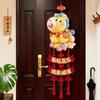 2026 Horse Year Fortune Character Pendant Hanging Tassels Traditional Chinese New Year Ornament Red Felt New Year Wall Pendant