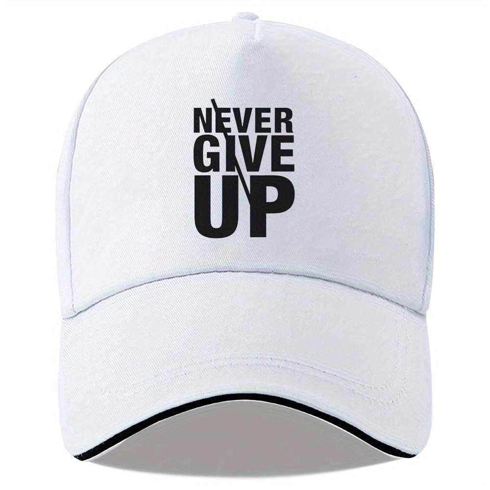 Никогда не сдавайся Мотивационная Бейсболка Полиэстер Регулируемая Snapback Шляпа для Зала и Улицы