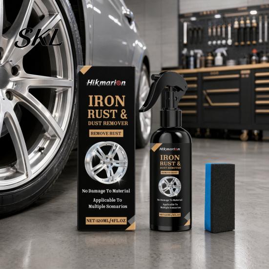 Car Paint Safe Cleaner Wheel Rust Remover Spray for Rims, 120ml Metal Iron Particle with Color Reaction,PH Neutral Non-Acid, Restores Shine,