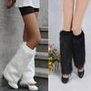 Winter Shop Winter Fashion Women Boot Solid Color Cs Warm Furry Faux Fur Leg Warmers