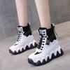 Женские ботильоны на платформе с увеличенным каблуком, женская обувь, модные повседневные кроссовки на шнуровке, короткие ботинки Zapatillas Mujer 2024
