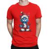 Cat T Shirts Men's  Cotton Casual T-Shirt Round Neck Blue Cat Elf Tee Shirt Short Sleeve Tops Birthday Present