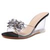 New Fashion Womens Slippers Transparent Sexy Sandals Round Toe Fish Mouth Heels Party Shoes Crystal Pumps for Womendf456
