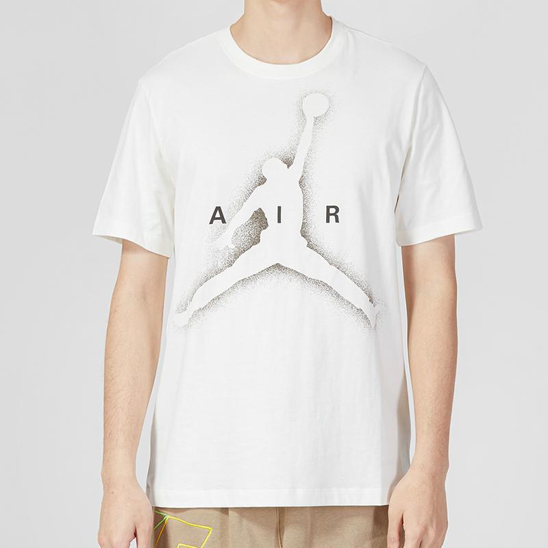 Men's Jordan T-Shirts Men's White Crew Neck Moderate Straight Fit