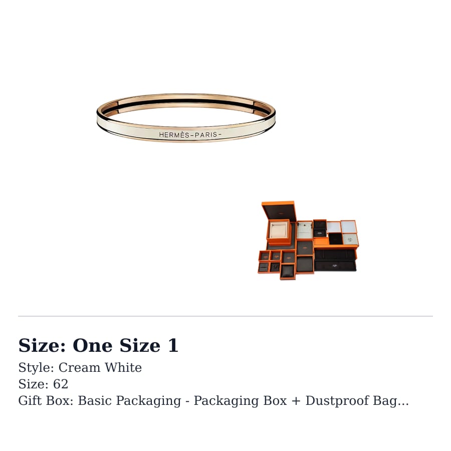 HERMES Uni Bangles Women's Cream White H240001FO85