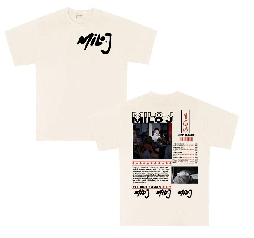 Rapper Milo J 166 Tour 2025 album T Shirts Unisex Retro High Quality Short Sleeve Tshirts Oversized 100 Cotton TShirt Streetwear