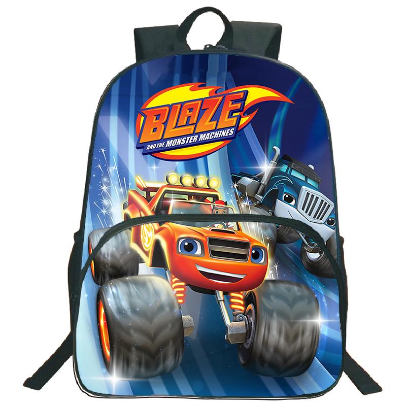 Cartoon Blaze and the Monster Machines School Backpack with Shoulder Bags Pencil Bags Boys Girls School Bags Children Rucksack