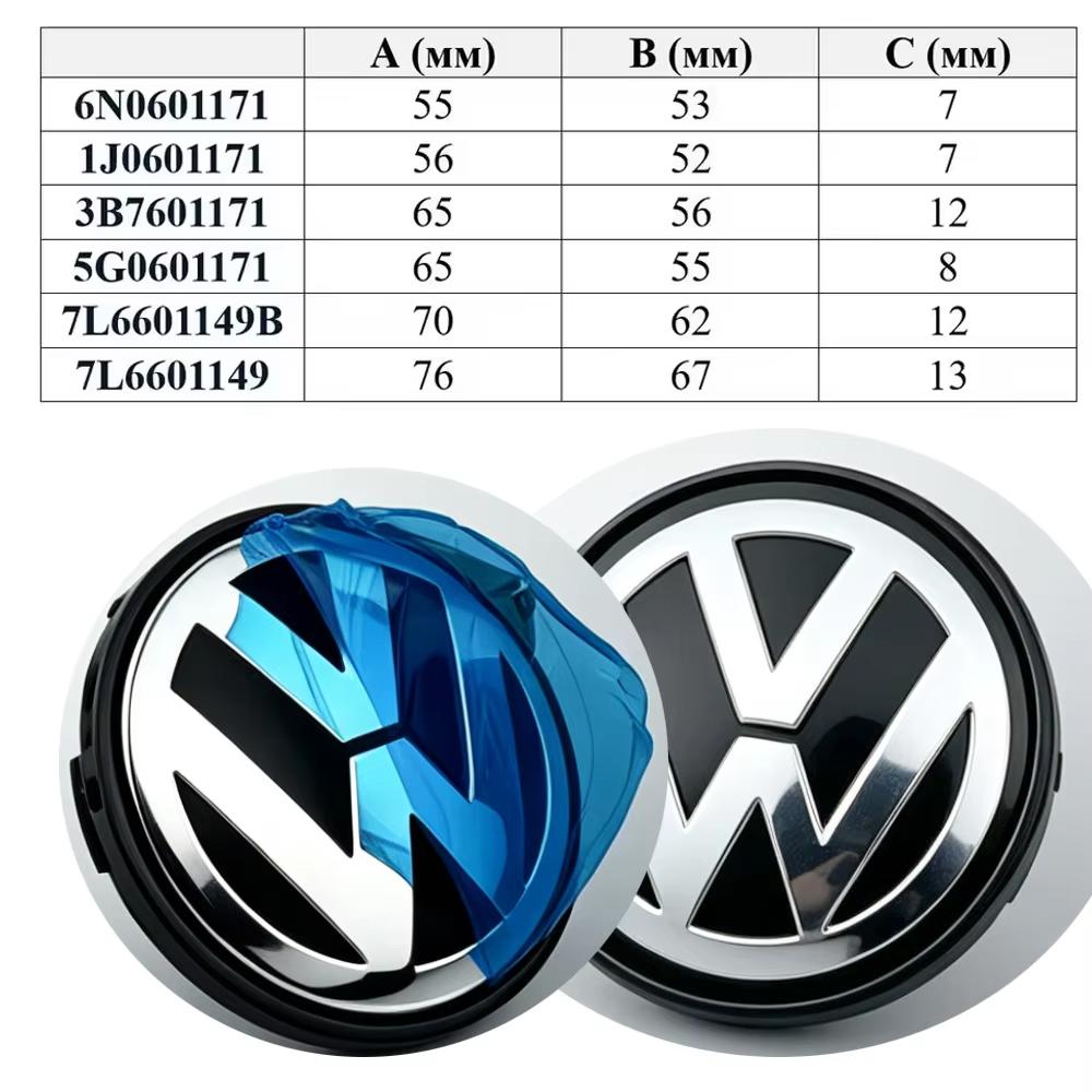 For VW 4pcs 55mm 56mm 65mm 70mm Car Wheel Center Cap Hub Covers VW Badge Accessories For Volkswagen 3B7601171 1J0601171 7L6601149 NL9 xkfg3