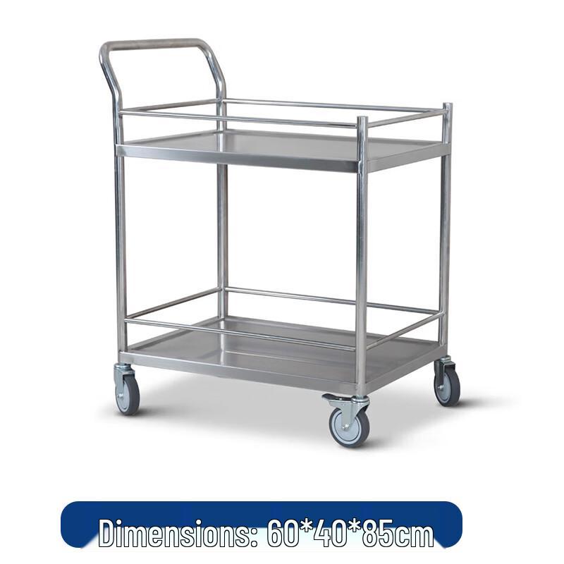 304 Stainless Steel Double-Layer Lab Trolley