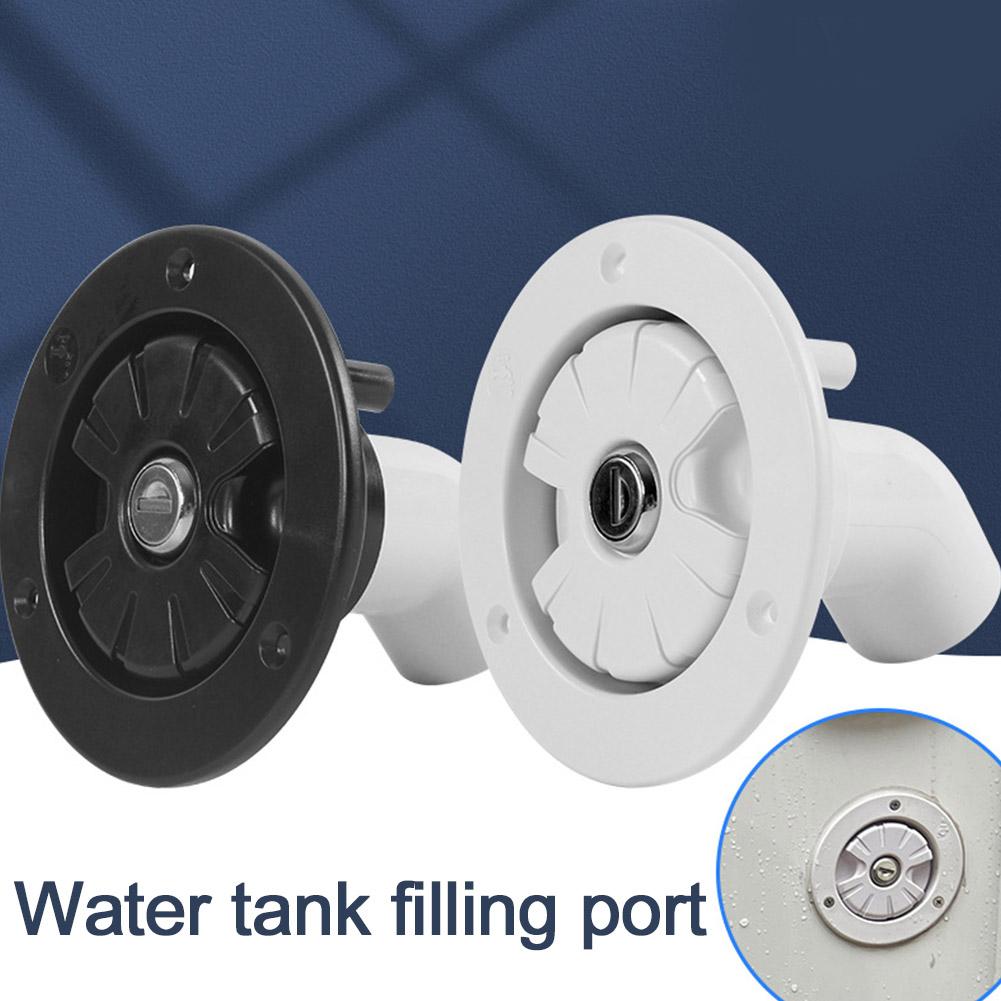 RV Accessories Gravity Fresh Water Fill Hatch Inlet Filter Lockable For RV Boat Camper Trailer White Accessories