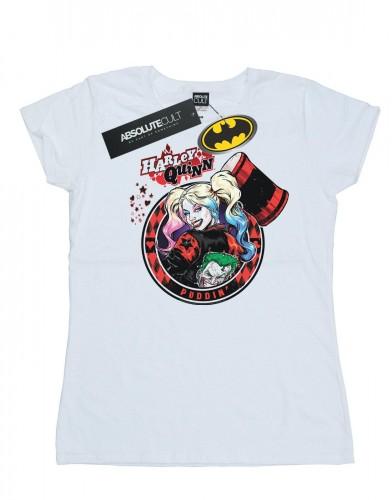 DC Comics Womens/Ladies Harley Quinn Joker Patch Cotton T-Shirt