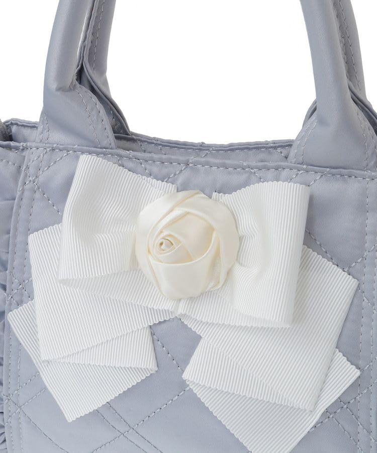Maison de Fleur Rose Мини-сумка-тоут с стеганым узором, 2 способа ношения, Женская, Серовато-синяя, 08000528000