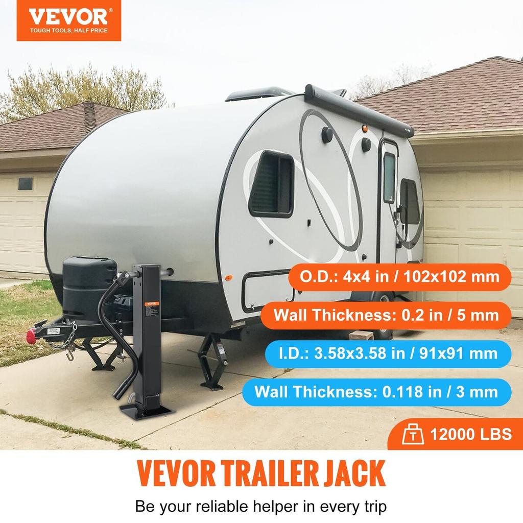 Trailer Jack, Trailer Tongue Jack Welding-on 12000 lb Weight Capacity, Trailer Jack Stand with Handle for lifting RV Trailer, Horse Trailer, Utility