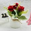 Flower Rose Plastic Arrangement Decorative Plant For Home Desk Decoration