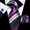 Hi-Tie Мужской галстук фиолетовый шелковый галстук карманные квадратные запонки свадьба ужин