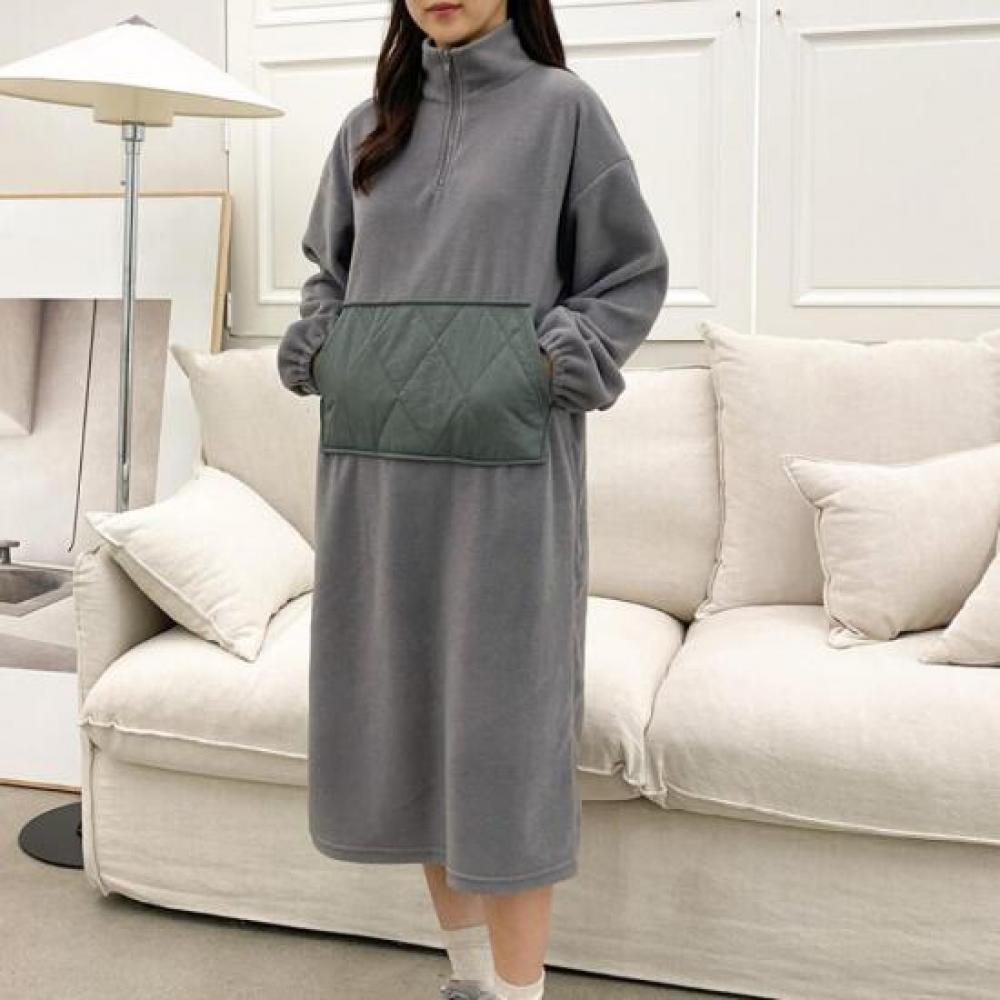 New ArrivalS Open Run Women S Anmuji looSe Fit Winter Pocket Long dreSS Half Zip