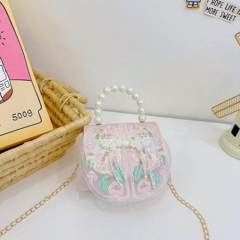 Decoration Cute Pearl Children Crossbody Bag With Chain Suitable Daily For