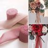 3.8cm Silk Invitation Ribbon For Wedding Frayed Flatlay Handmade Sheer Fringe Ribbon Chiffon Craft Edged Bouquets
