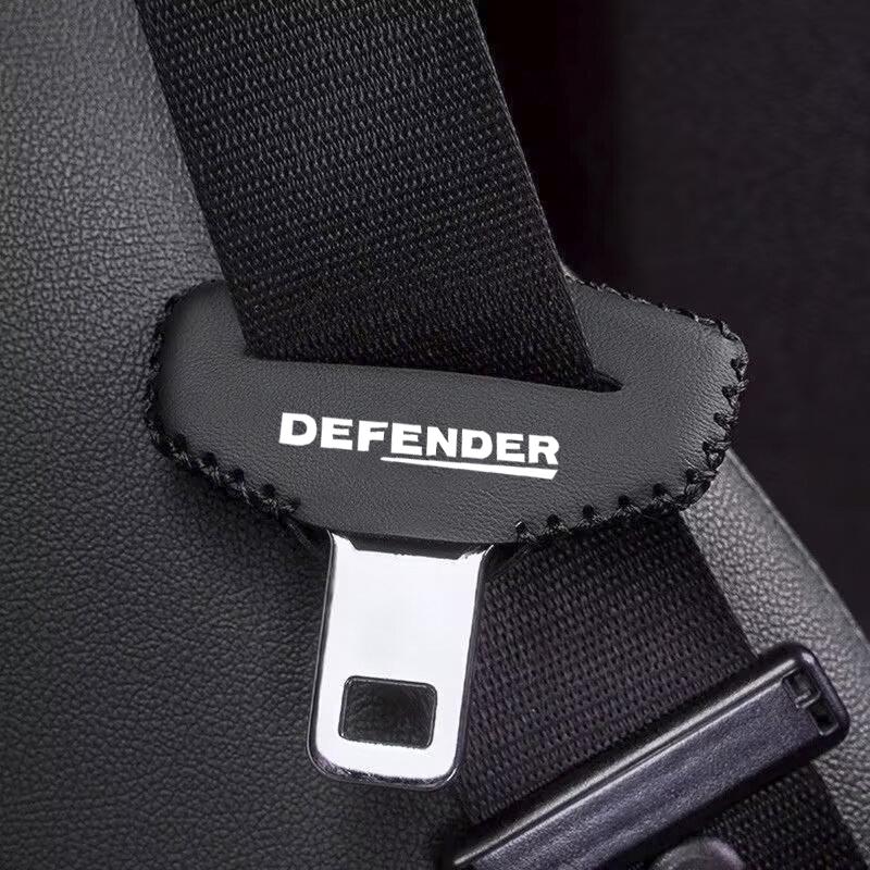 2pcs Car Seat Belt Buckle Cover Leather Protector Anti-collision Case For Land Rover Defender