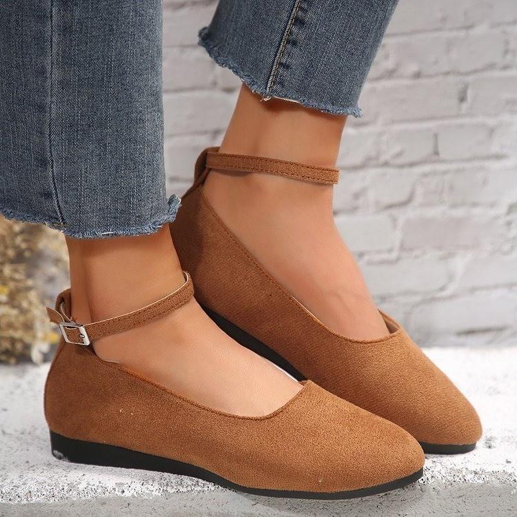 Flats Flat Buckle Shoes for Women 2024 Summer Breathable Soft Loafers Woman Lightweight Slip On Casual Shoes Plus-size 36-43