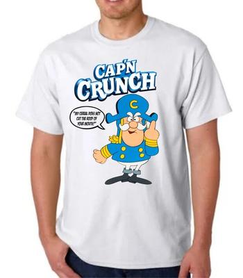 Футболка CAP'N CRUNCH со средним пальцем! Келоггс КЕРОСИНОВЫЕ ФАНАТЫ КАПИТАН Премиум