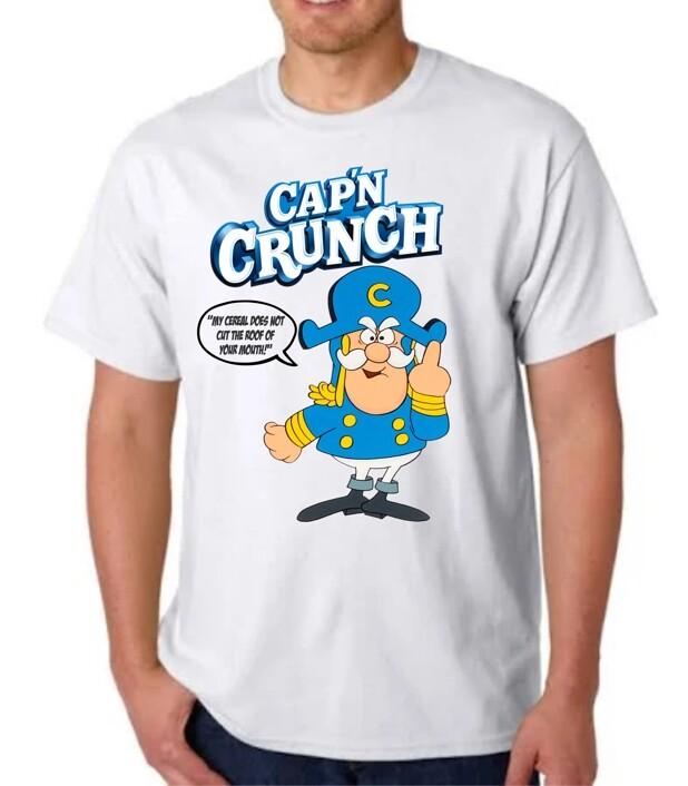 Футболка CAP'N CRUNCH со средним пальцем! Келоггс КЕРОСИНОВЫЕ ФАНАТЫ КАПИТАН Премиум