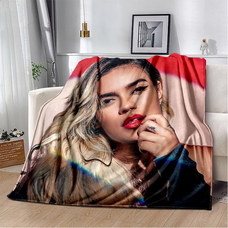 Одеяло Karol G Singer HD с 3D печатью, мягкое одеяло для дома, спальни, кровати, дивана, пикника, путешествия, офиса, чехол для отдыха, детское одеяло
