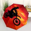 1pc Motorcycle Sunset Themed High-quality Umbrella,Automatic Opening and Closing Umbrella,Multi-functional Umbrella G0811055