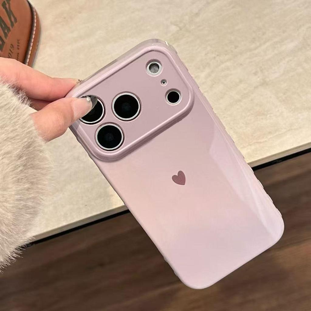 Боковой чехол с сердцем для Apple 17 Pro Max: Милая, Нежная, Полная защита линз для 15 Pro и 14.