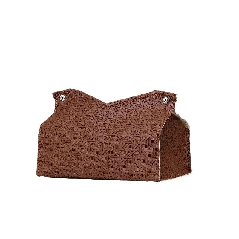 Light Luxury Leather Tissue Box High Aesthetic Living Room Universal Hotel Homestay Coffee Table Desktop Creative Storage