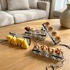 Finger Button 4 Key Mechanical Keychain Pressable Toy Mini Bread Model Pendant  Kids Gift