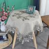 Linen Tablecloth White Lace Tablecloth Desk Tablecloth Coffee Table Cover Towel Round Tablecloth