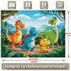 Cartoon Dinosaur Party Backdrop 120x80cm Polyester Background Cloth for Children Birthday Photo Booth Decoration