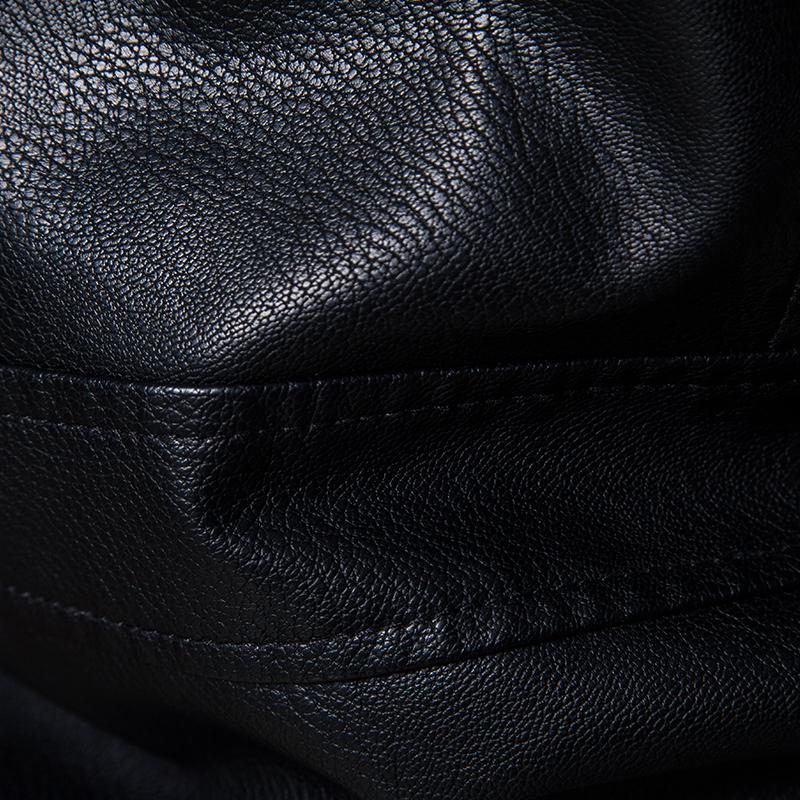 Autumn Winter Embroidered Leather Jacket Men Fleece Pu Leather Waterproof Motorcycle Jacket