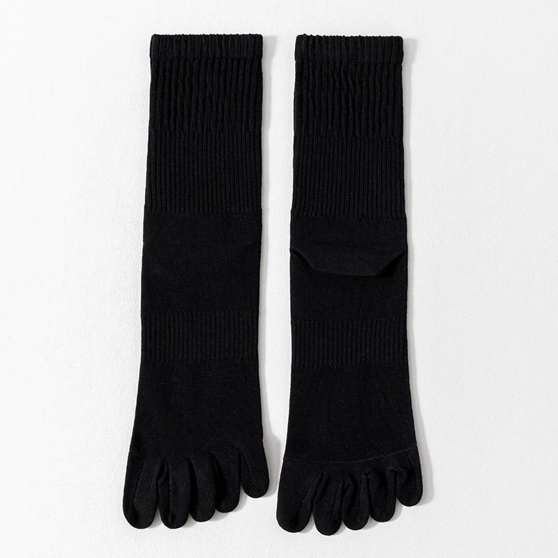 Five-Finger Socks Men'S Pure Cotton Medium Tube Socks Spring And Autumn Breathable Sweat-Absorbing Deodorant Antibacterial Split-Toe Socks Stockings