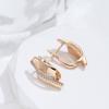 Unique Innovative  Rose Gold Drop Earring For Women Luxury Geometry Elegant Bar Natural Zircon Fashion Daily Jewelry