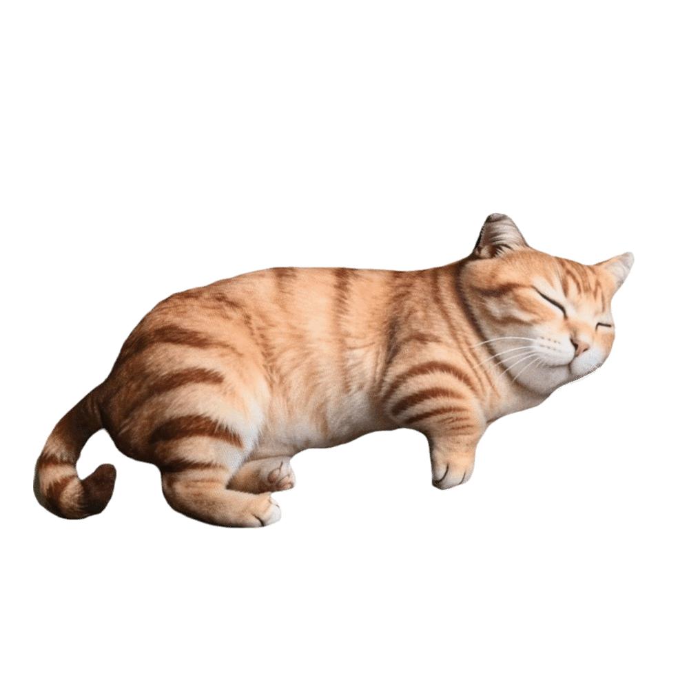 Lifelike Plush Cat Pillow Cartoon Stuffed Animal Doll Cute Simulated Cat Cushion Home Decor